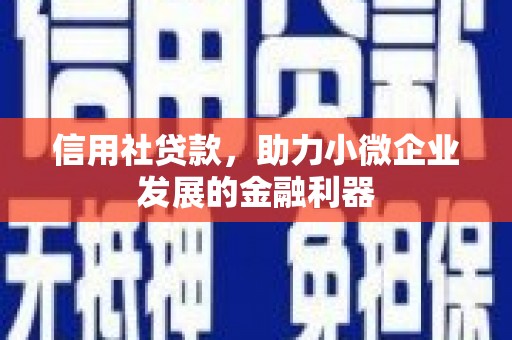 闸北信用社贷款，助力小微企业发展的金融利器