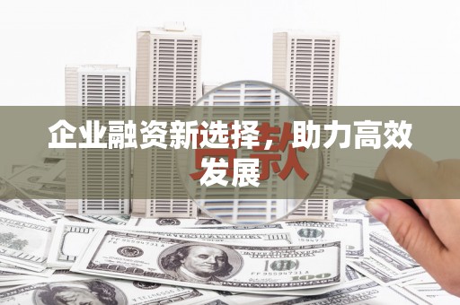 闸北企业融资新选择，助力高效发展